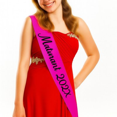 Zářivě růžové taftové šerpy