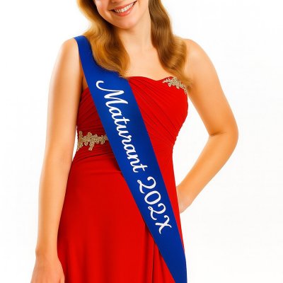 Královsky modré taftové šerpy